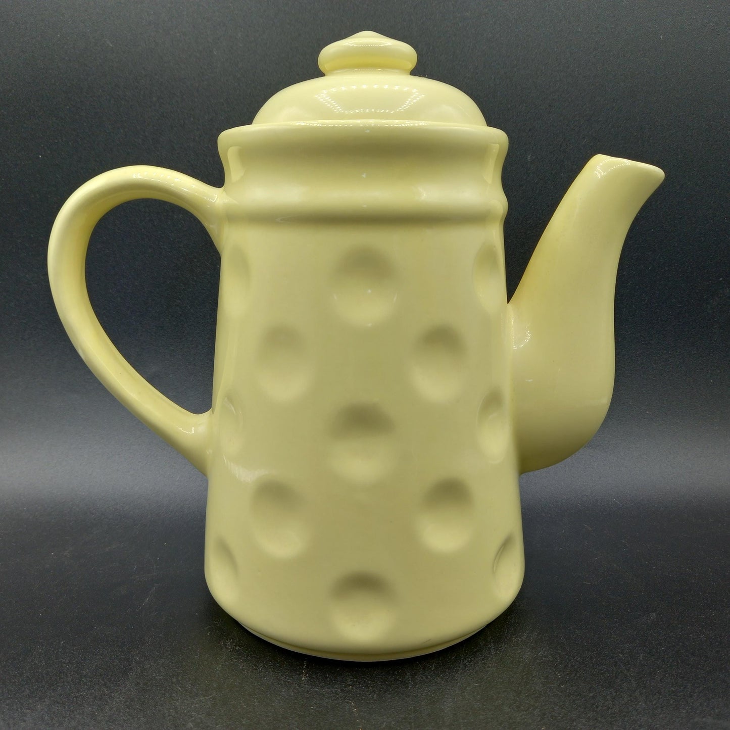 Mid-Century Vintage Yellow Polka Dot Teapot | MCM Summer Table Styling | Complimentary Story & Care Booklet