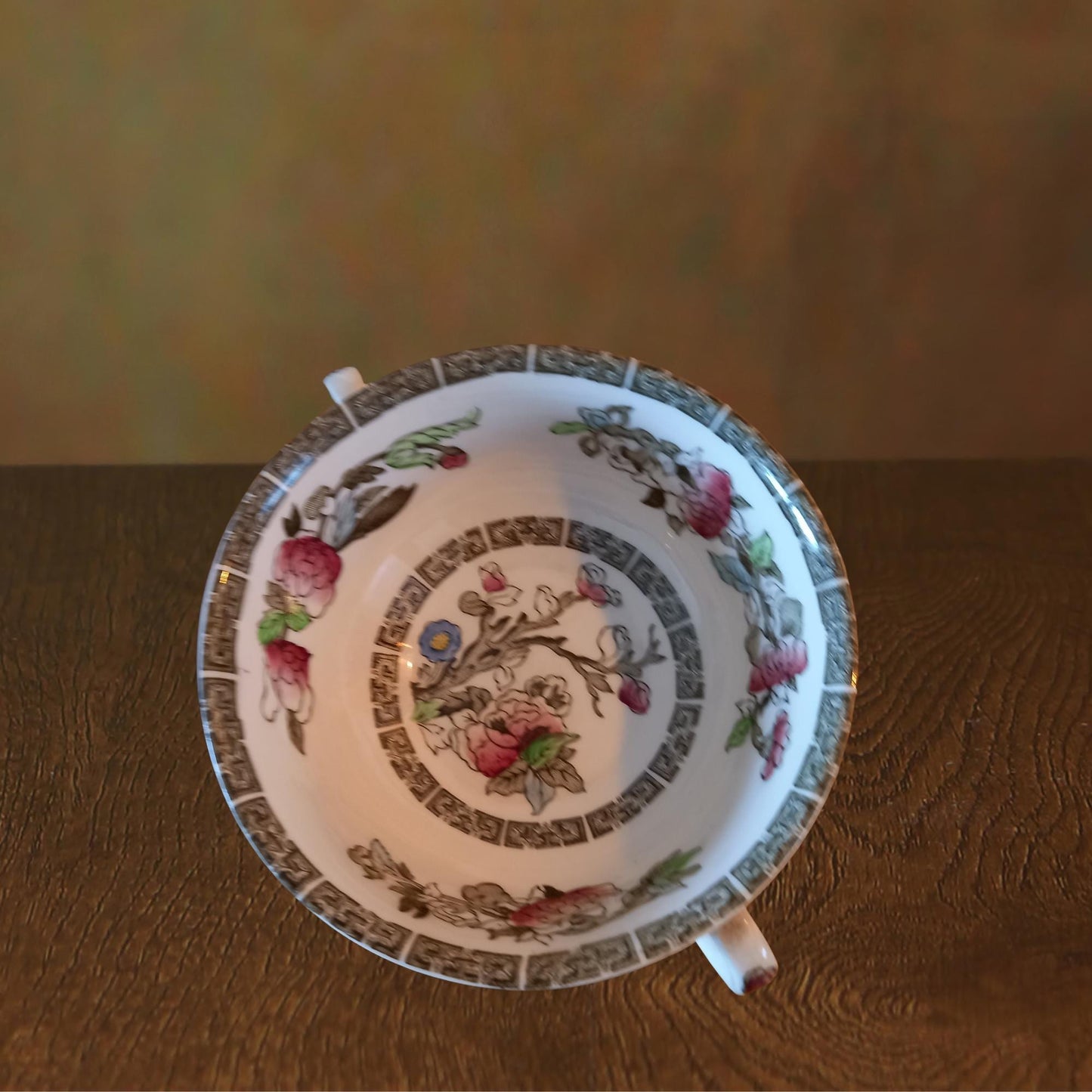 Johnson Bros Indian Tree Twin Handled Bowls (Set of 6) — Rare English Ironstone Soup & Dessert Bowls
