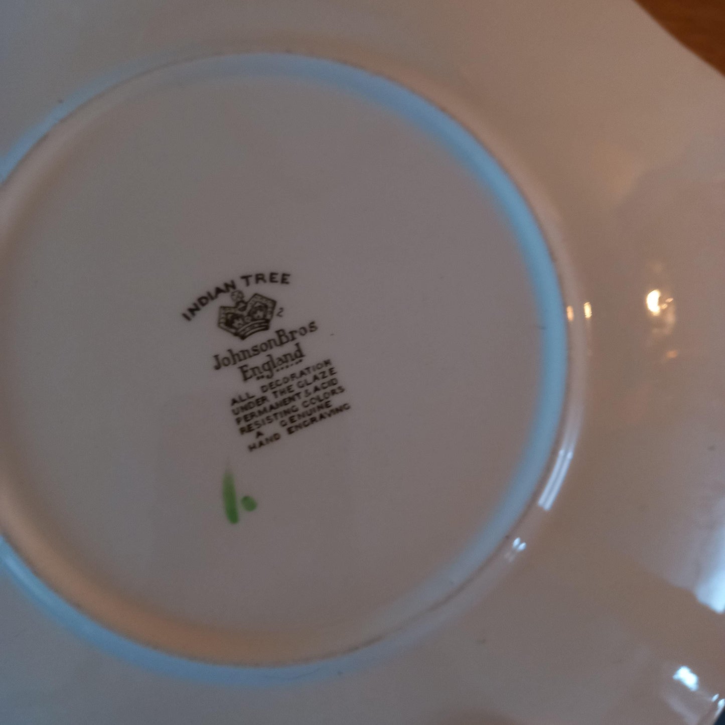 Johnson Bros Indian Tree Lobed Dinner Plates — Set of 4 Vintage English Ironstone (10.5” Scalloped Rims)