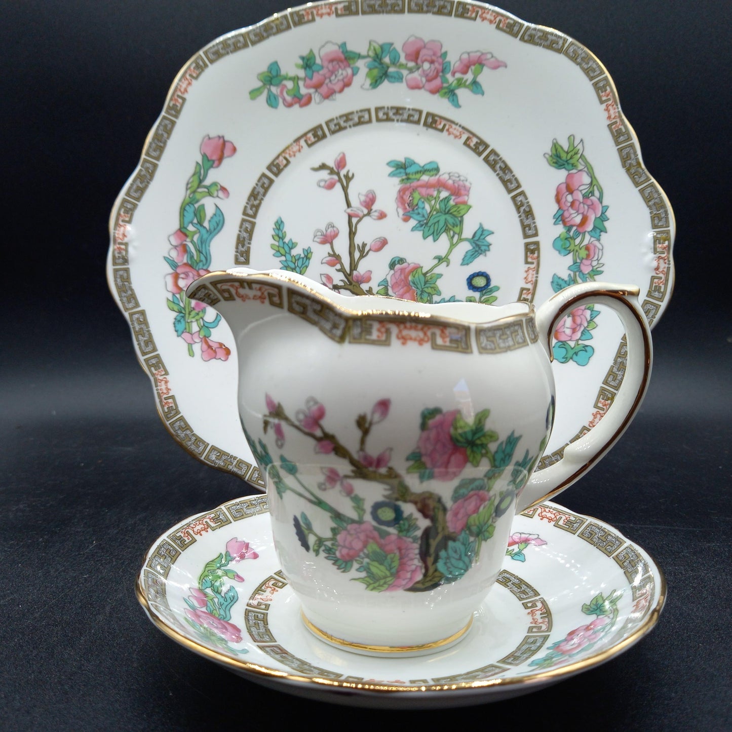 Duchess China Indian Tree — Vintage Bone China Replacements (Milk Jugs, Saucers, Cake Plate)