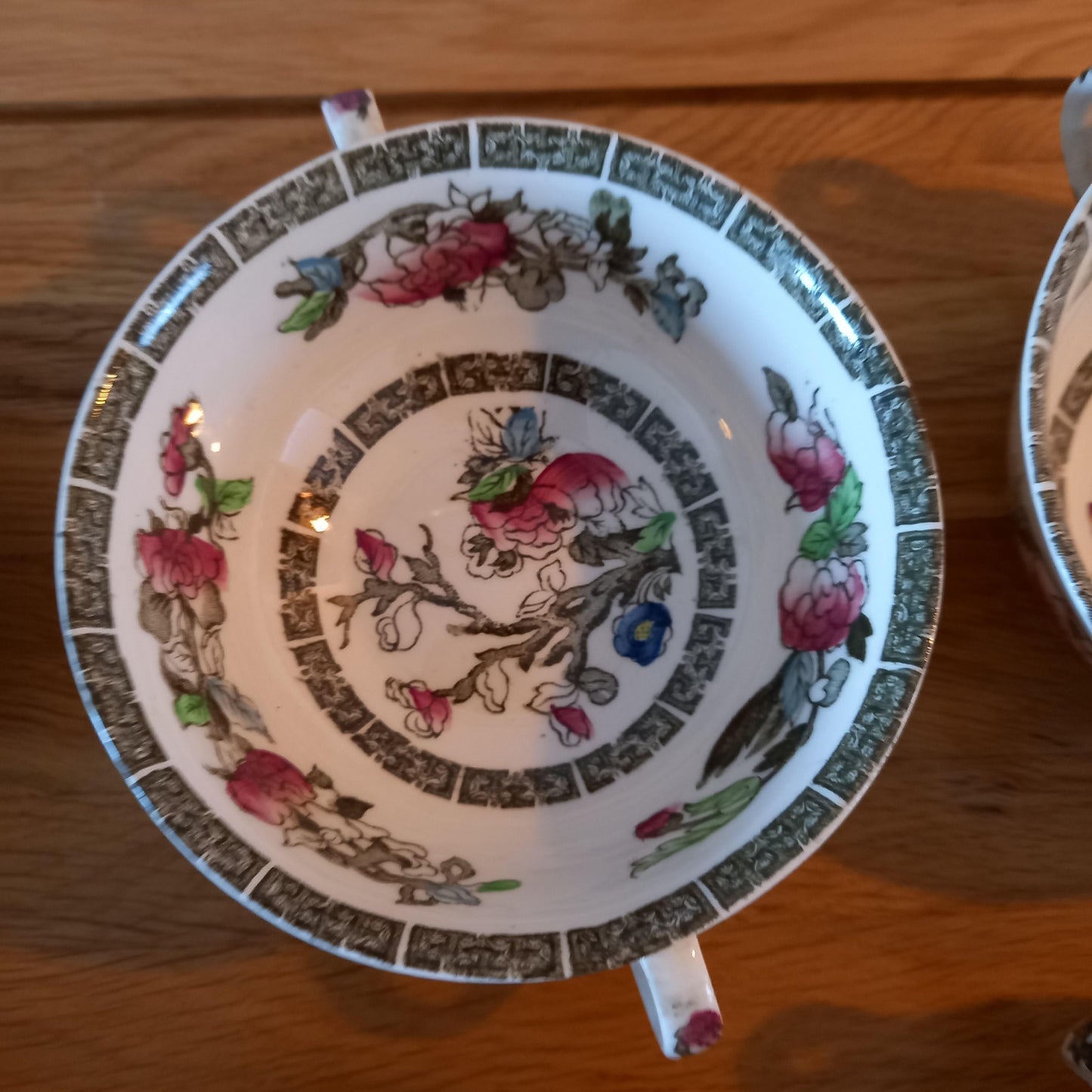 Johnson Bros Indian Tree Twin Handled Bowls (Set of 6) — Rare English Ironstone Soup & Dessert Bowls
