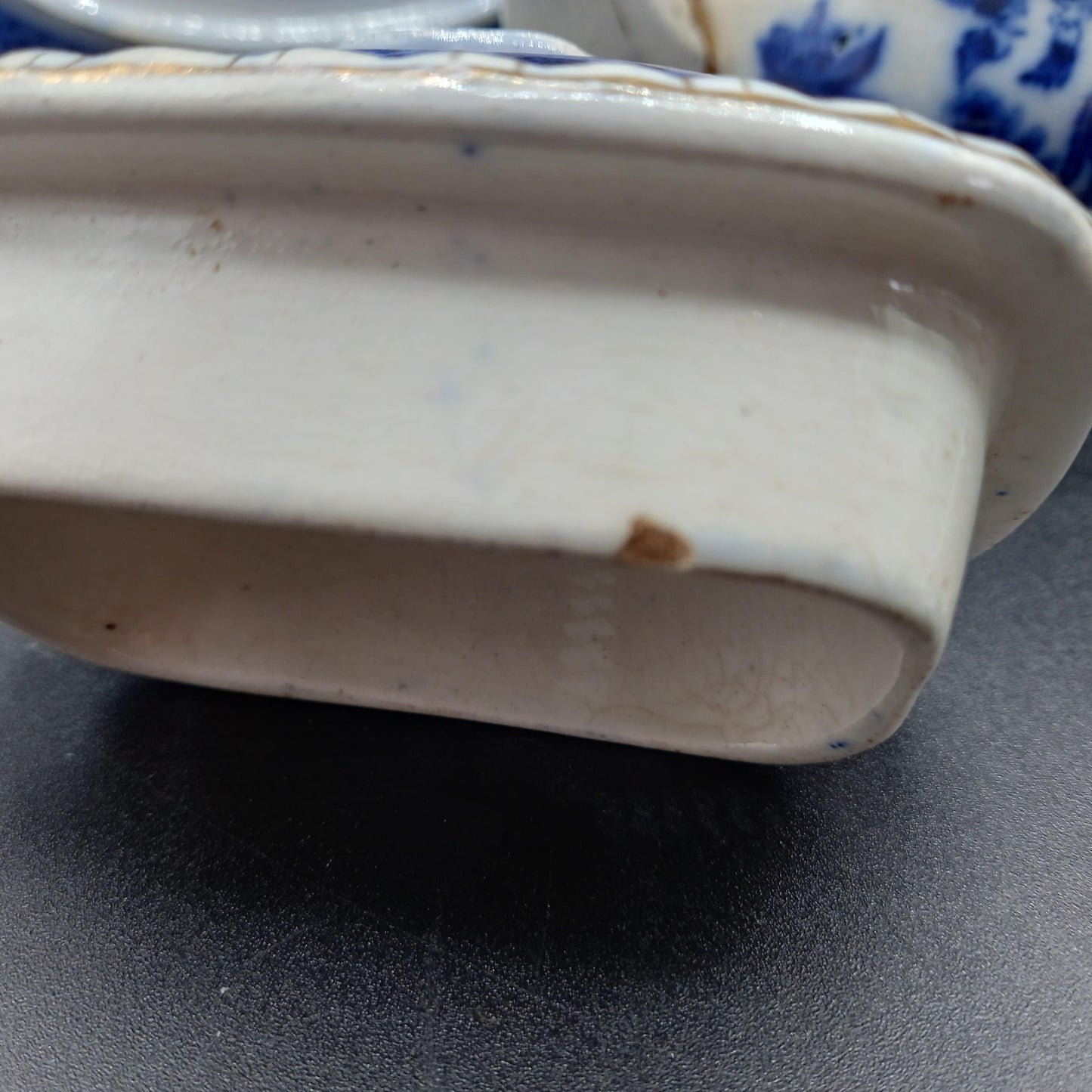 Early 19th Century English Ironstone Teapot — Blue & White Chinoiserie with Rare Underplate (c.1820–1850)