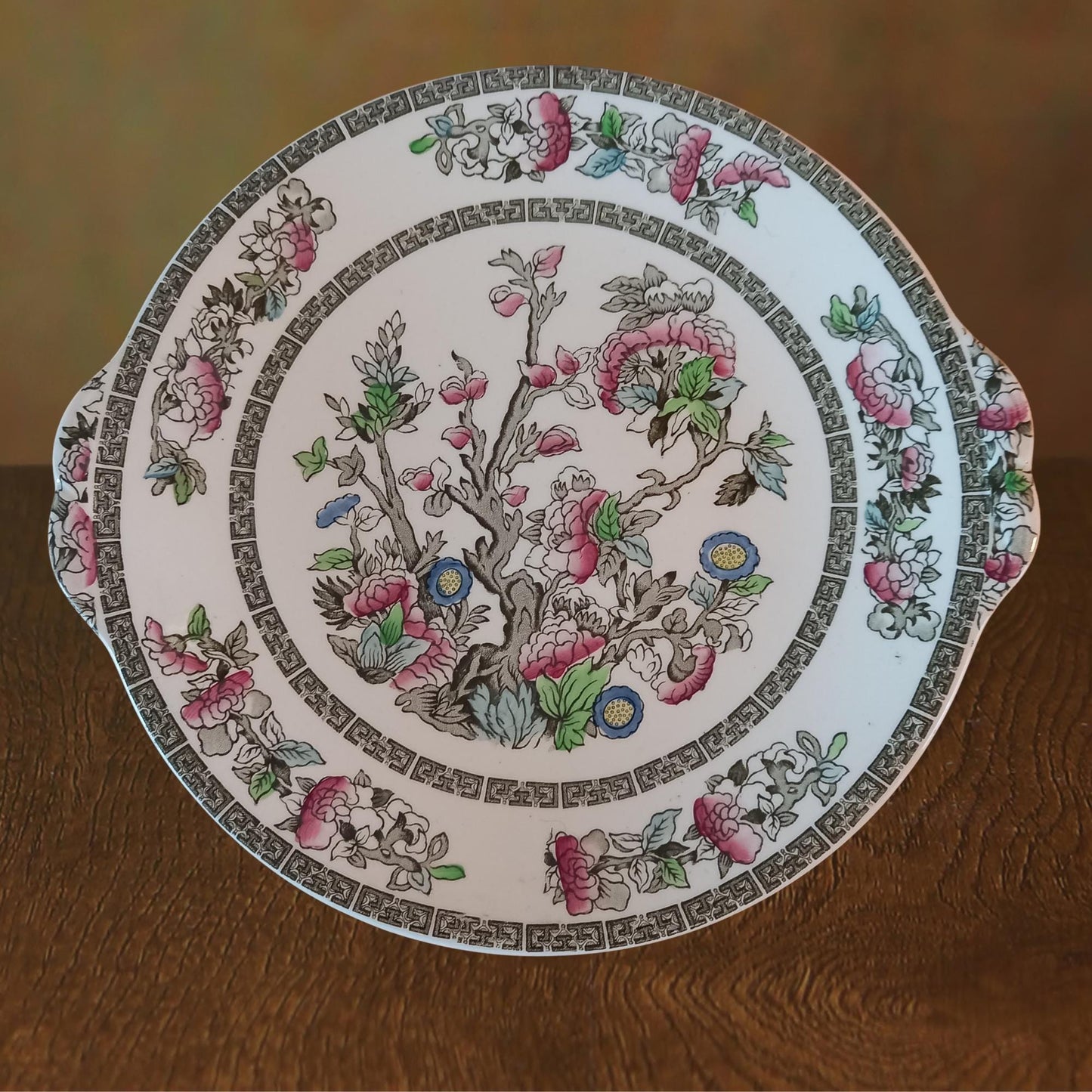 Johnson Bros Indian Tree Lobed Dinner Plates — Set of 4 Vintage English Ironstone (10.5” Scalloped Rims)