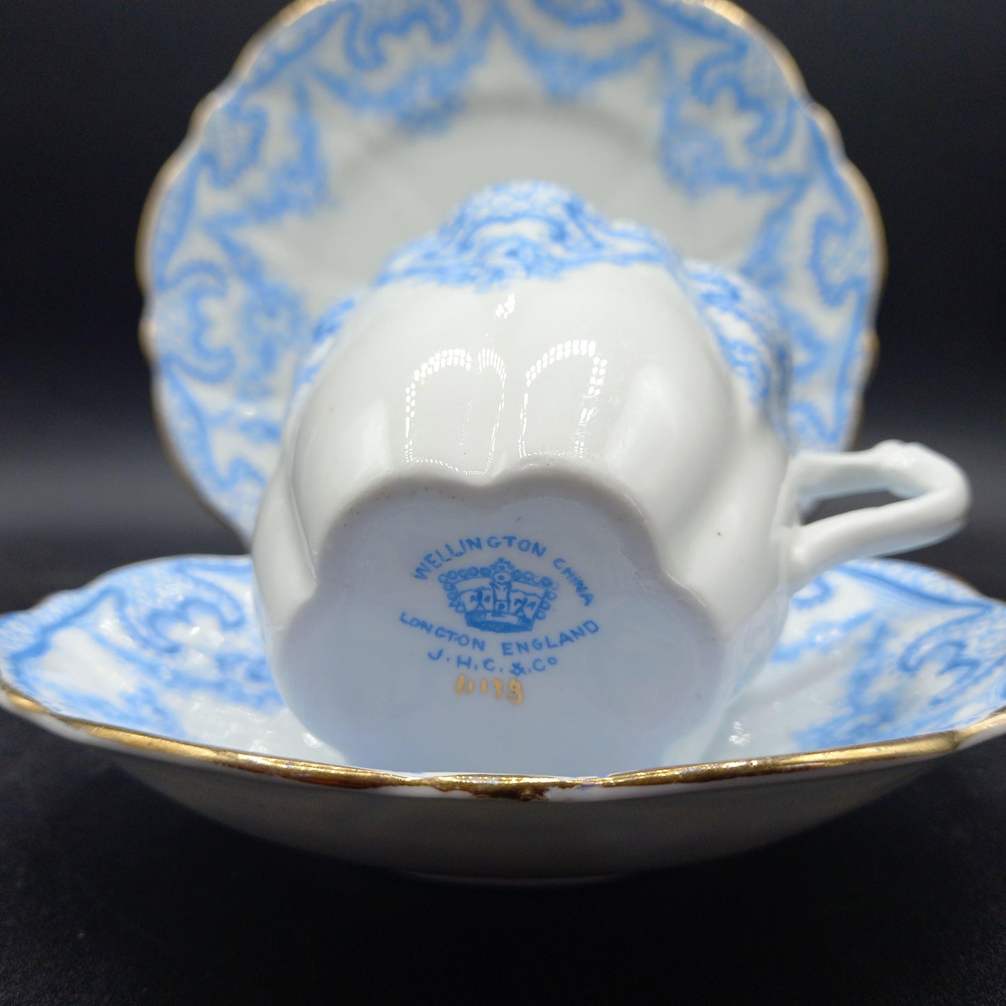 Wellington China Blue & White Vintage Tea Set | Longton England | Mix & Match Options | Complimentary Story & Care Card
