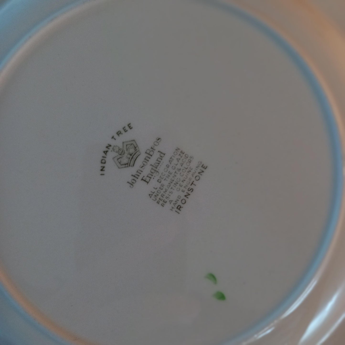 Johnson Bros Indian Tree Dinner Plates — Set of 4 Vintage English Ironstone (10” Standard Rim)