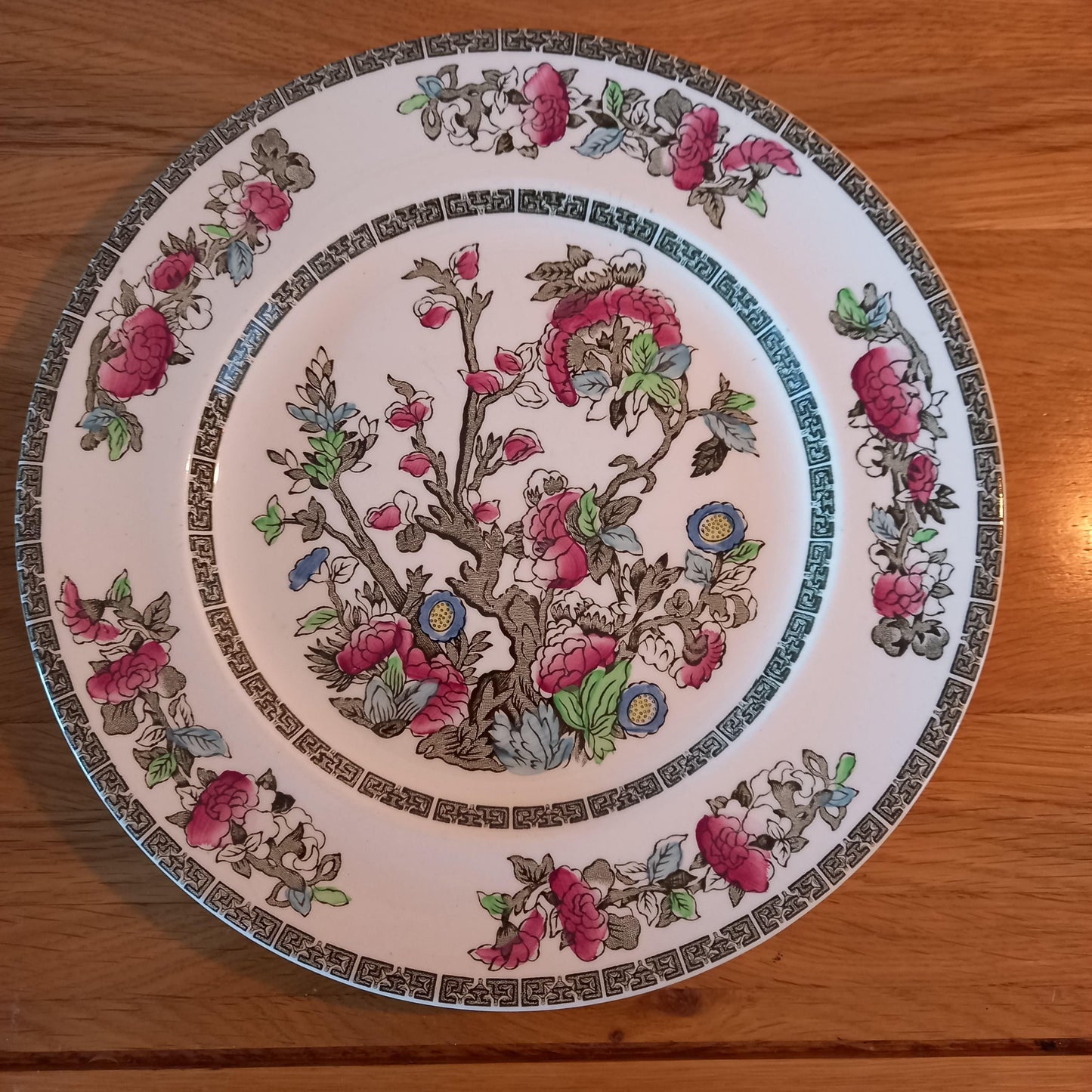 Johnson Bros Indian Tree Dinner Plates — Set of 4 Vintage English Ironstone (10” Standard Rim)