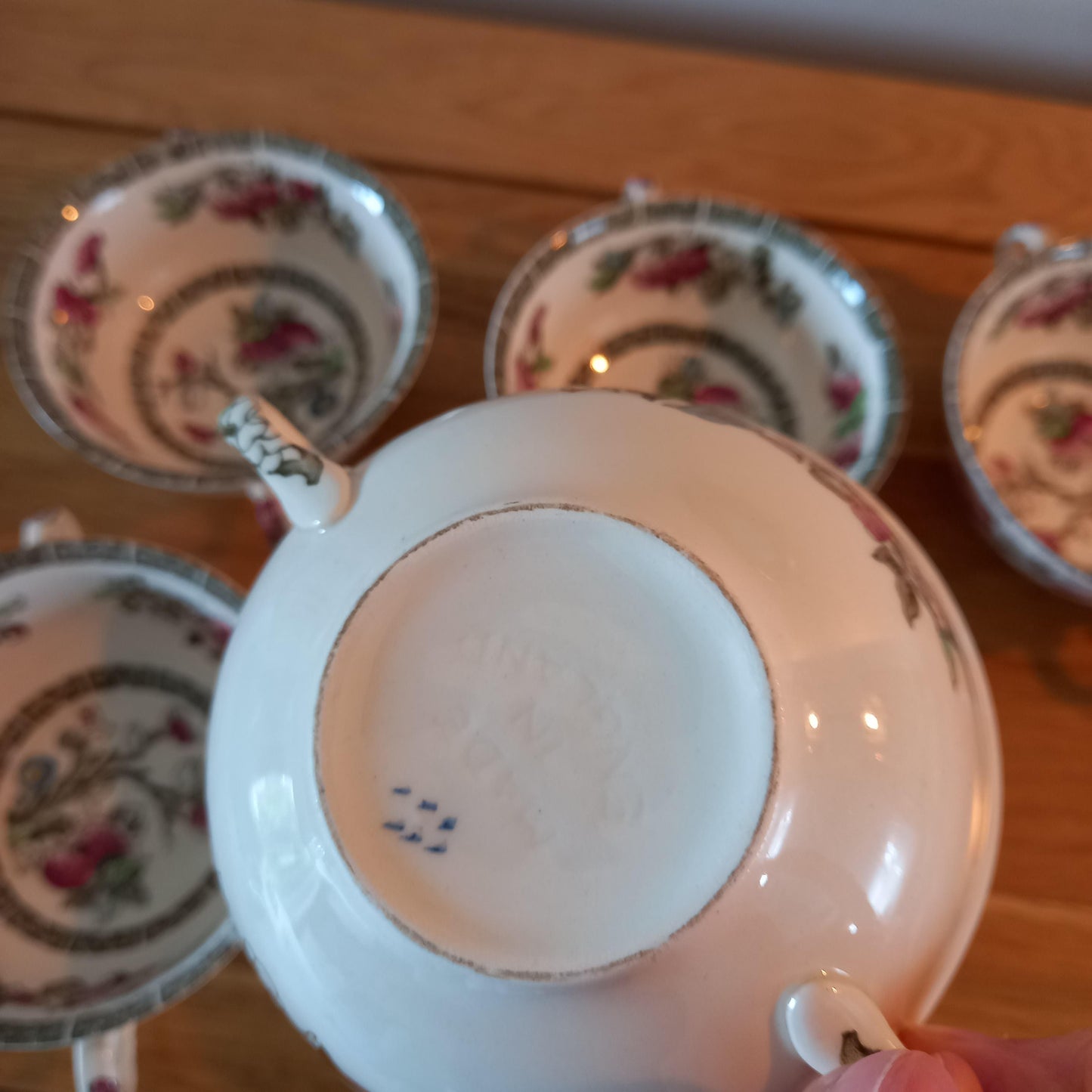 Johnson Bros Indian Tree Twin Handled Bowls (Set of 6) — Rare English Ironstone Soup & Dessert Bowls