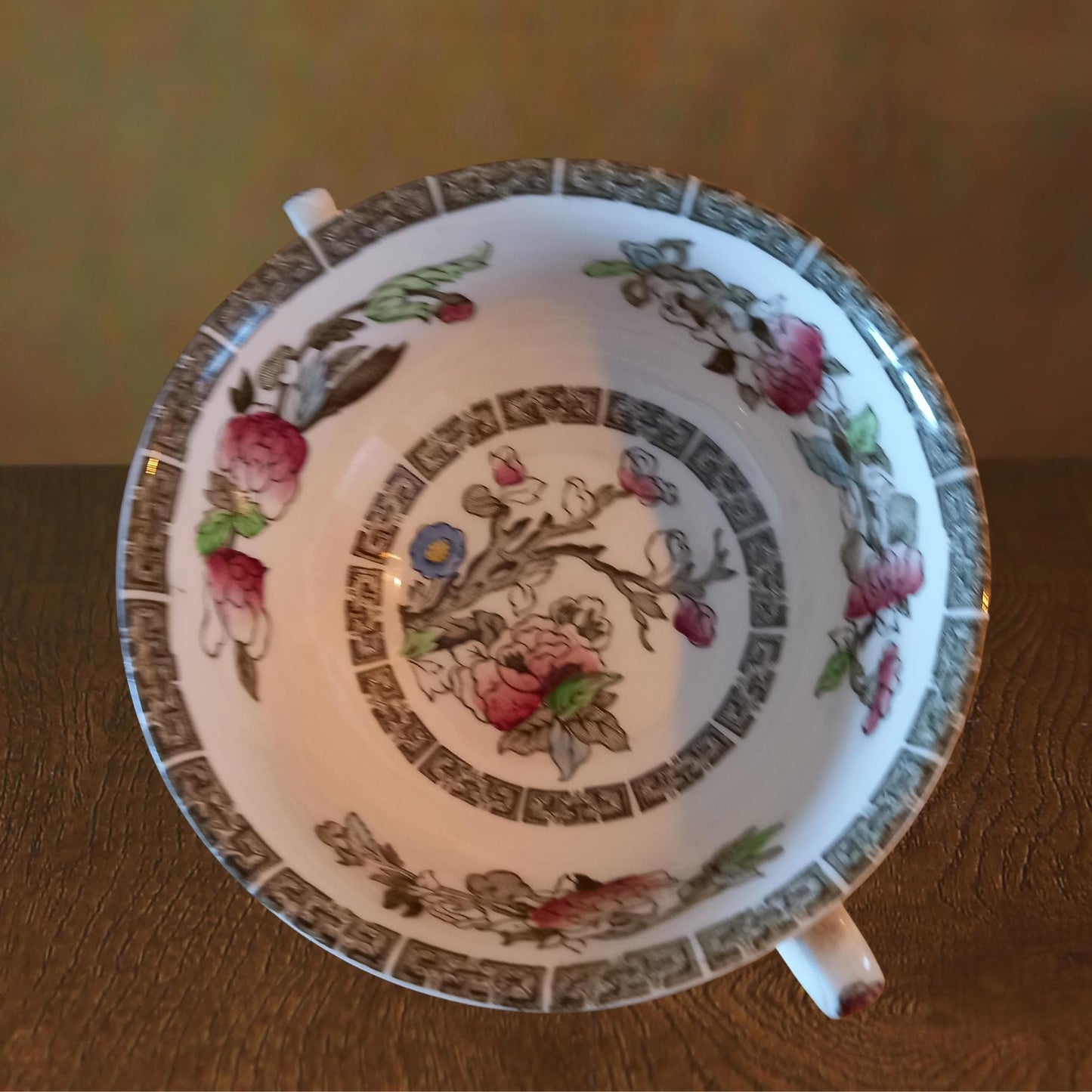 Johnson Bros Indian Tree Twin Handled Bowls (Set of 6) — Rare English Ironstone Soup & Dessert Bowls