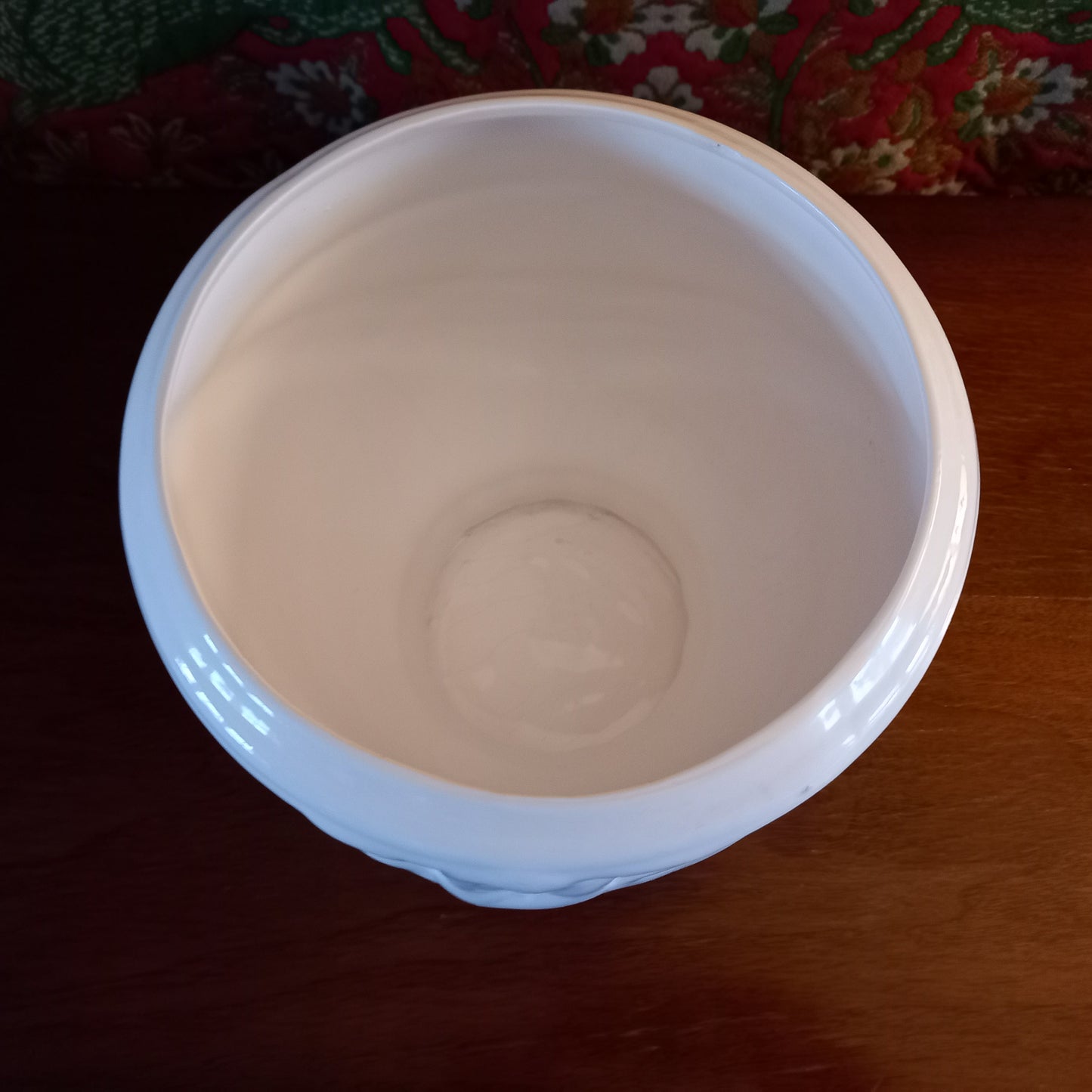 Vintage White Earthenware Pedestal Planter