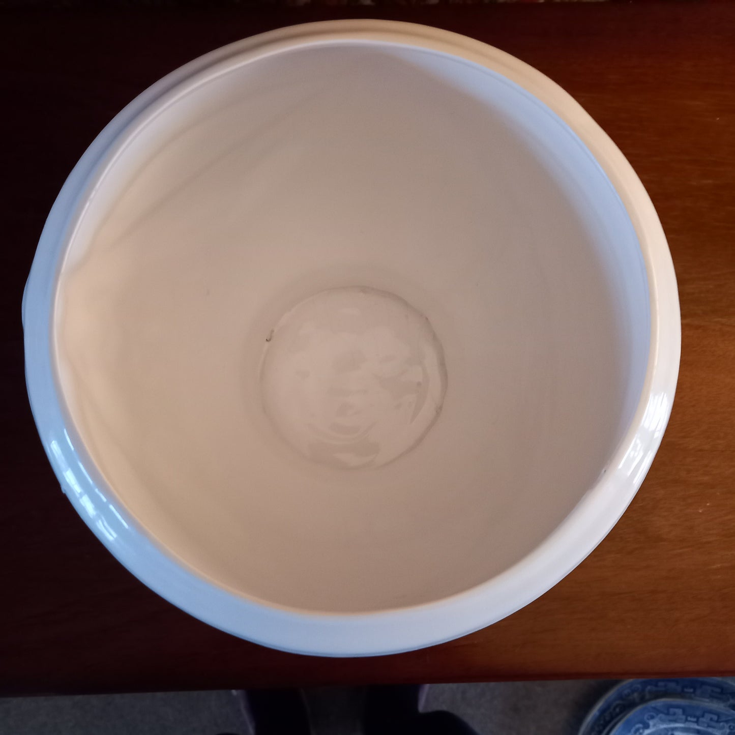 Vintage White Earthenware Pedestal Planter