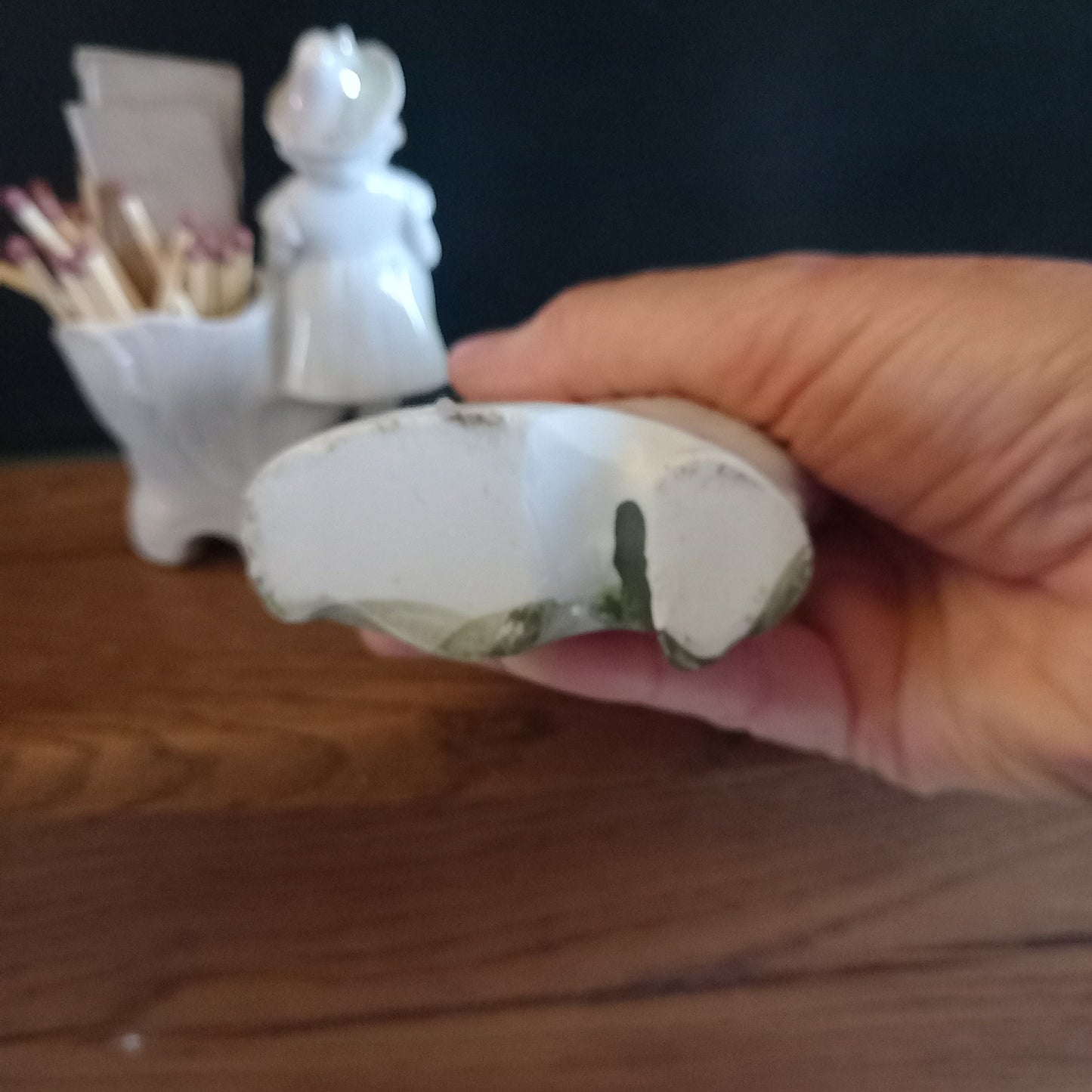 Antique German Porcelain Spill Vases – Figural Match Holders (Pair) – Romantic Fireplace Decor c.1900