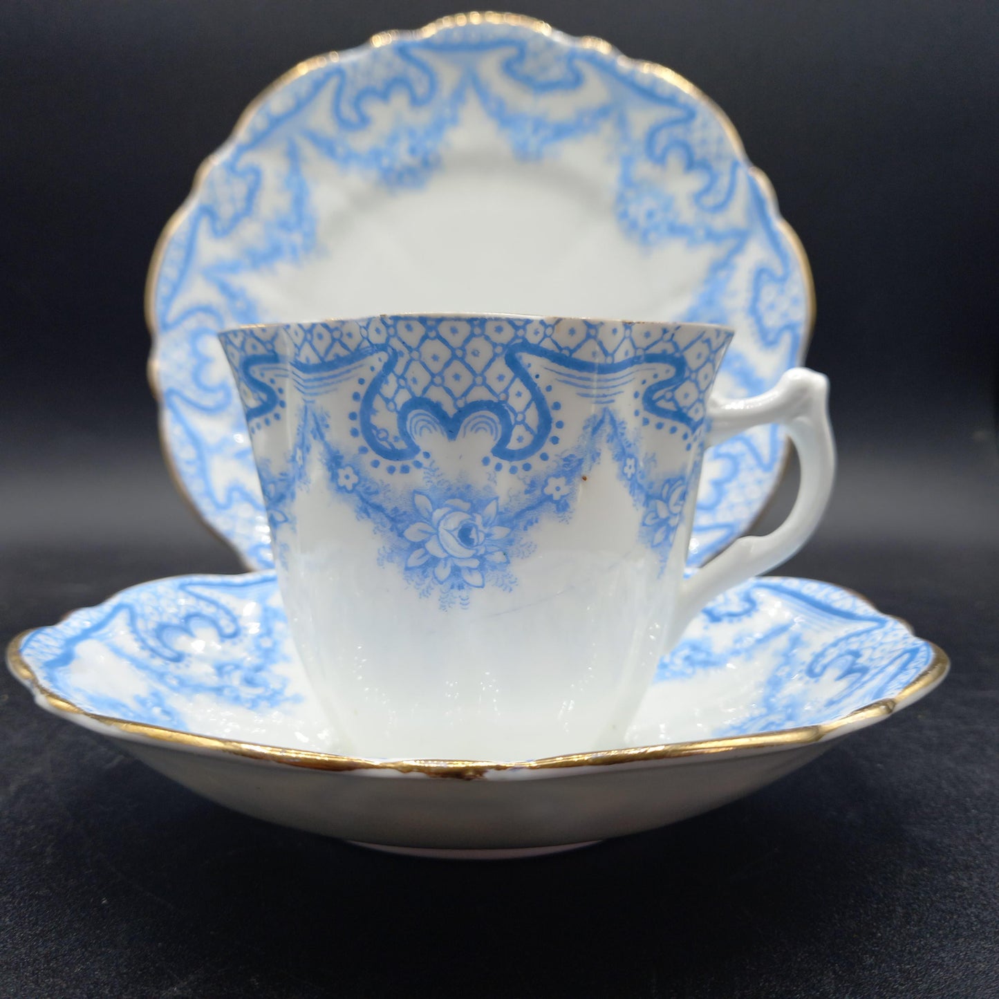 Wellington China Blue & White Vintage Tea Set | Longton England | Mix & Match Options | Complimentary Story & Care Card
