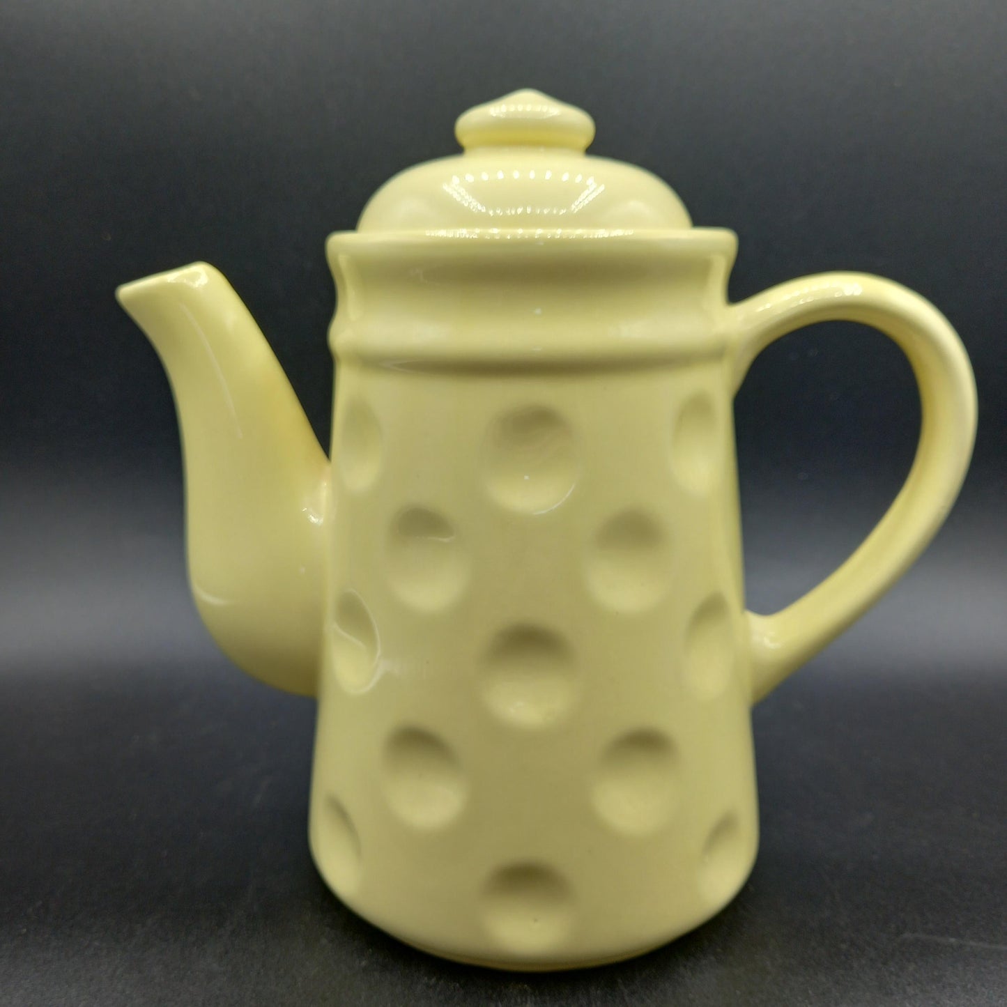 Mid-Century Vintage Yellow Polka Dot Teapot | MCM Summer Table Styling | Complimentary Story & Care Booklet