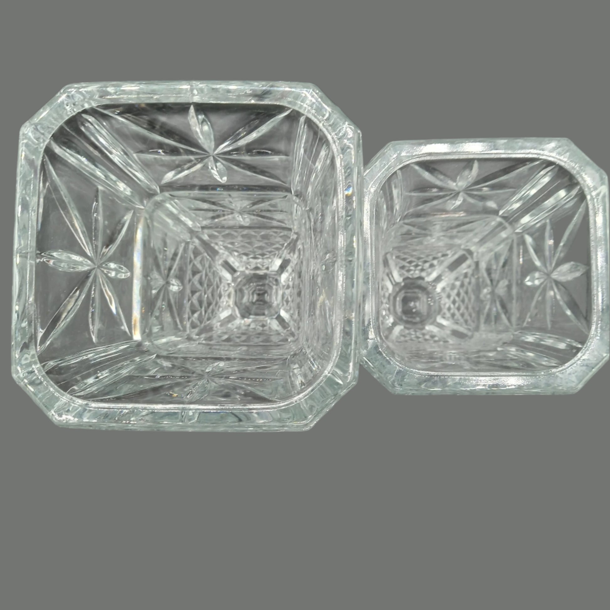 Pair of Findenza Vetraria Starburst and Hobnail Italian Glassware Vases