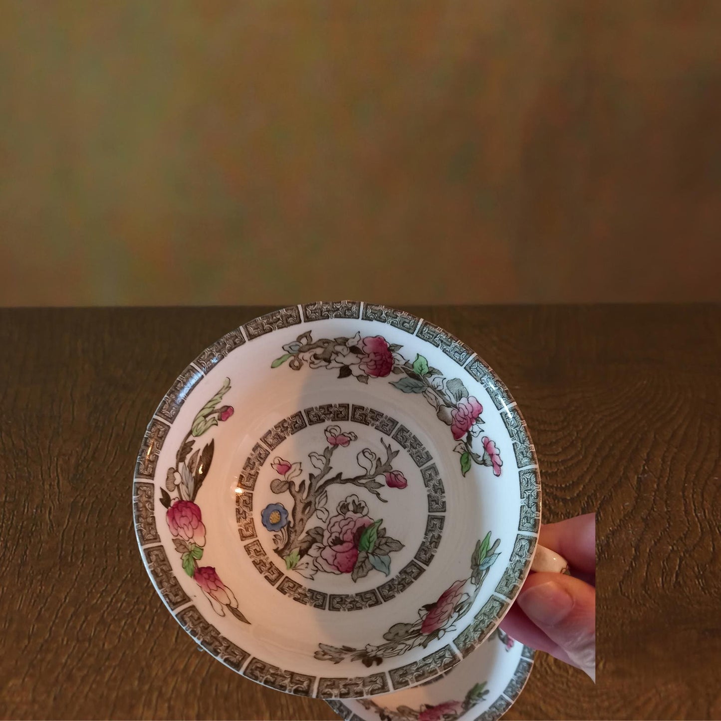 Johnson Bros Indian Tree Twin Handled Bowls (Set of 6) — Rare English Ironstone Soup & Dessert Bowls