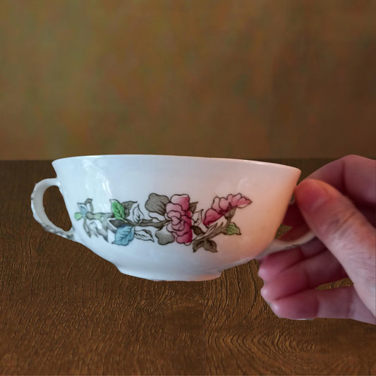 Johnson Bros Indian Tree Twin Handled Bowls (Set of 6) — Rare English Ironstone Soup & Dessert Bowls