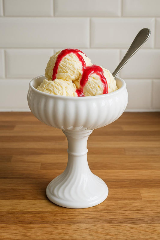 Vintage Dartmouth Creamware Compote | Pedestal Dish | Swirl Footed Bowl | 1950s Vintage Wedding Decor | Dessert Stand | English Pottery