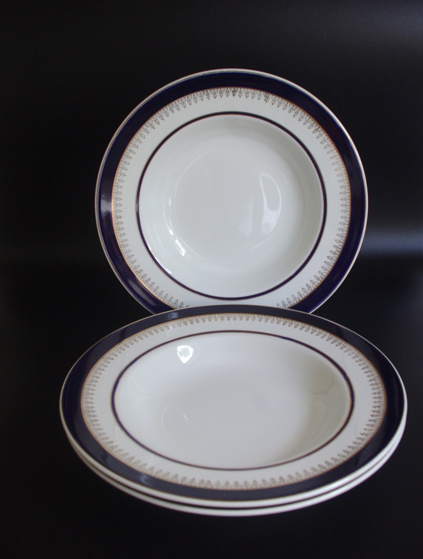 Wedgwood & Co. Ltd. Cobalt & Gold | 1960s Porcelain Tureen & Soup Bowls (Pattern 547269)