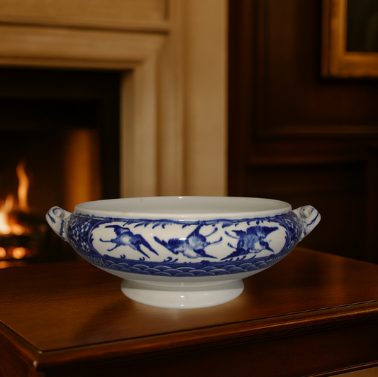 Antique Wedgwood Blue & White Tureen “Kyoto” Pattern | Rare 1930s Collector Piece | Decorative or Functional