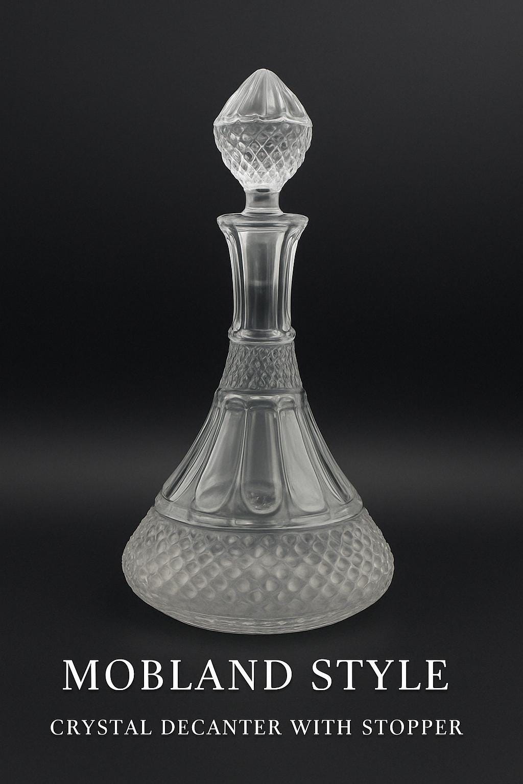 Vintage Diamond Cut Crystal Wine or Port Decanter 1.9kg exquisite Crystal Glass – Gift Wrapped with Story Booklet