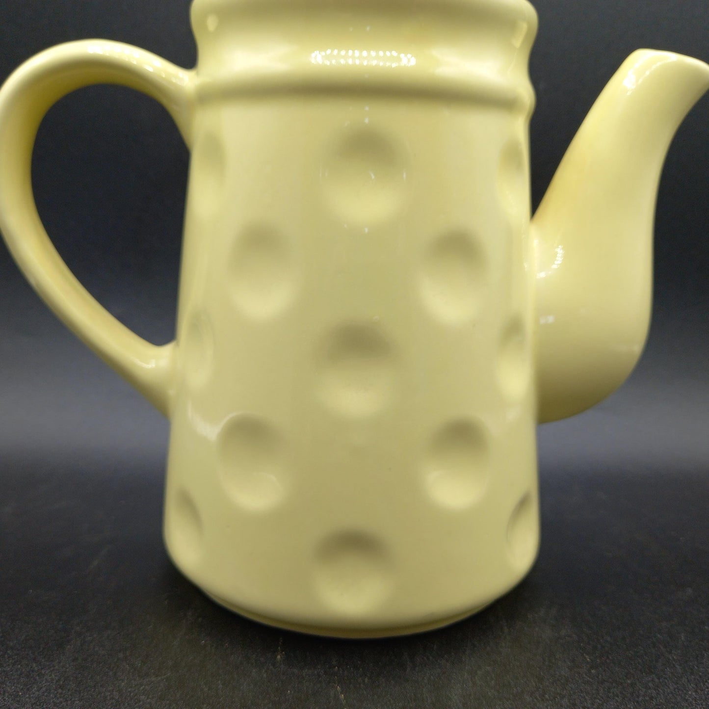 Mid-Century Vintage Yellow Polka Dot Teapot | MCM Summer Table Styling | Complimentary Story & Care Booklet